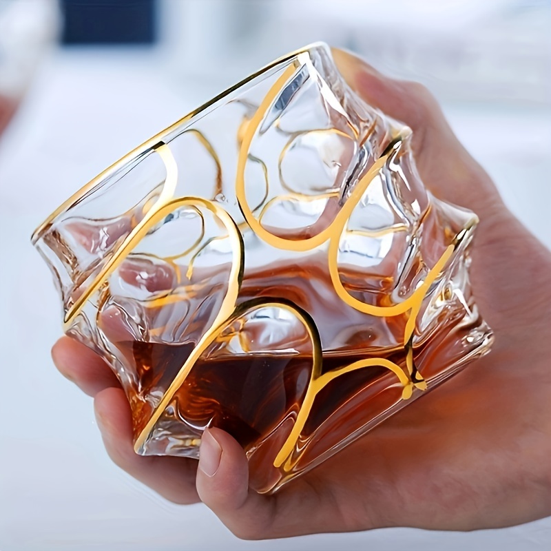 Whisky Beer And Wine - Viski Bardağı Altın Çizgili Şarap Viski